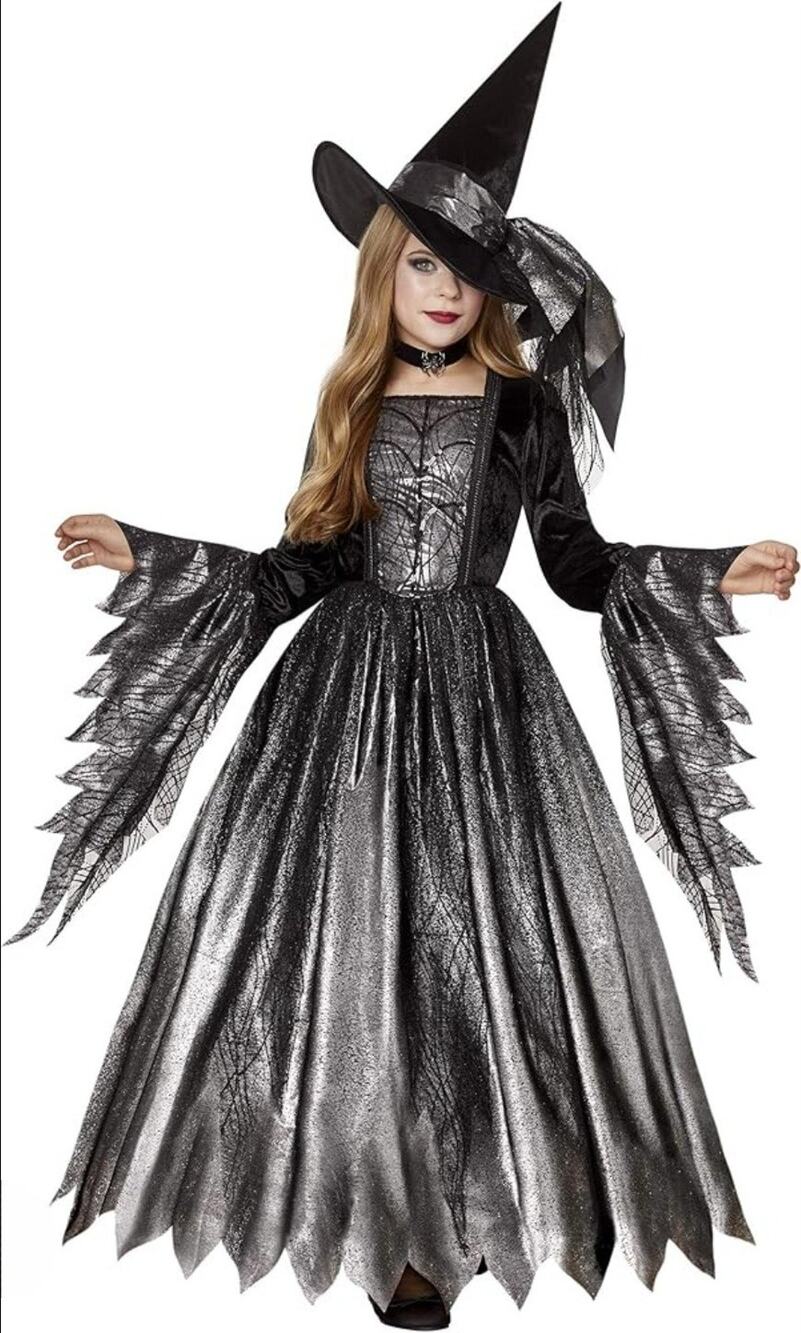 Spirit Girls Goth Gothic Witch Halloween Costume Princess Dress Size L 12-14 - Picture 1 of 13